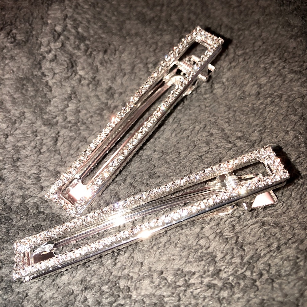 JUMBO Crystal Hair Clips Set of 2